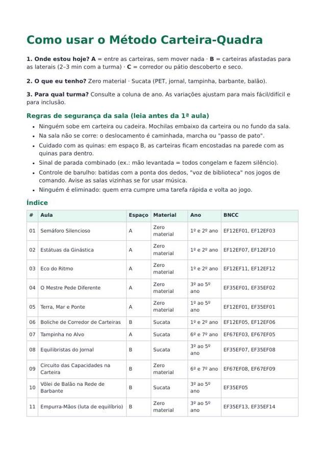 Guia do Método Carteira-Quadra